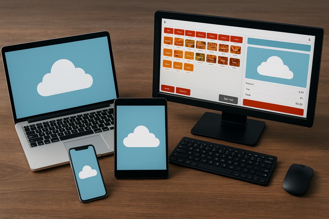 Multiple devices showing Seerakam POS interface